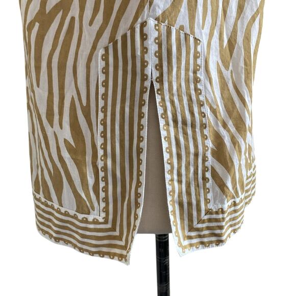 GRETCHEN SCOTT Tunic Womens Sz Small Tan Animal Print Safari Coastal Beach - Picture 6 of 9